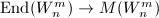 $\End(W_n^m)\rightarrow M(W_n^m)$