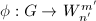 $\phi: G\rightarrow W_{n'}^{m'}$