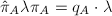 $\hat \pi_A\lambda \pi_A=q_A\cdot\lambda$