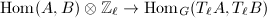 $\Hom(A,B)\otimes \mathbb{Z}_{\ell}\rightarrow \Hom_G(T_\ell A, T_\ell B)$