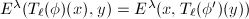 $E^\lambda(T_\ell(\phi)(x),y)=E^\lambda(x,T_\ell(\phi')(y))$