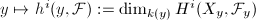 $y\mapsto h^i(y, \mathcal{F}):=\dim_{k(y)}H^i(X_y,\mathcal{F}_y)$