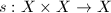 $s: X\times X\rightarrow X$