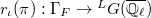 $r_\iota(\pi): \Gamma_F\rightarrow {}^{L}G(\overline{\mathbb{Q}_\ell})$