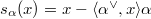 $s_\alpha(x)=x-\langle\alpha^\vee,x\rangle \alpha$