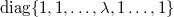 $\diag\{1,1,\ldots,\lambda,1\ldots,1\}$