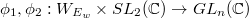 $\phi_1,\phi_2: W_{E_w}\times SL_2(\mathbb{C})\rightarrow GL_n(\mathbb{C})$