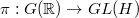 $\pi: G(\mathbb{R})\rightarrow GL(H)$