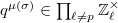 $q^{\mu(\sigma)}\in\prod_{\ell\ne p}\mathbb{Z}_\ell^\times$