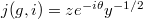 $j(g,i)=ze^{-i\theta}y^{-1/2}$