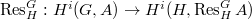 $\Res_H^G : H^i(G,A)\rightarrow H^i(H, \Res_H^GA)$