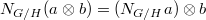 $N_{G/H}(a\otimes b)=(N_{G/H}a)\otimes b$