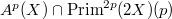 $A^p(X)\cap \mathrm{Prim}^{2p}(2X)(p)$