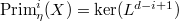 $\mathrm{Prim}_\eta^i(X)=\ker(L^{d-i+1})$