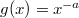 $g(x)=x^{-a}$