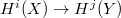 $H^i(X)\rightarrow H^j(Y)$