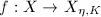 $f: X\rightarrow X_{\eta, K}$