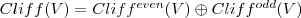Cliff(V)=Cliff^{even}(V)\oplus Cliff^{odd}(V)