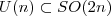 U(n)\subset SO(2n)