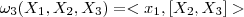 \omega_3(X_1,X_2,X_3)=<x_1 ,[X_2,X_3]>