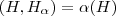 (H,H_{\alpha})=\alpha(H)