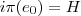 i\pi(e_0)=H i\pi(e_0)=H