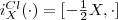 i_X^{Cl}(\cdot)=[-\frac{1}{2}X,\cdot]