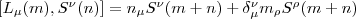 {[}L_\mu(m), S^\nu(n){]} = n_\mu S^\nu(m+n) + \delta^\nu_\mu m_\rho S^\rho(m+n)