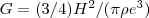 G = (3/4)H^2 /(\pi \rho e^3 )