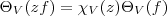 \Theta_V(zf)=\chi_V(z)\Theta_V(f) \Theta_V(zf)=\chi_V(z)\Theta_V(f)