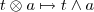 t\otimes a \mapsto t\wedge a t\otimes a \mapsto t\wedge a