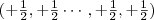 (+\frac{1}{2},+\frac{1}{2}\cdots,+\frac{1}{2},+\frac{1}{2}) (+\frac{1}{2},+\frac{1}{2}\cdots,+\frac{1}{2},+\frac{1}{2})