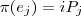 \pi(e_j)=iP_j \pi(e_j)=iP_j