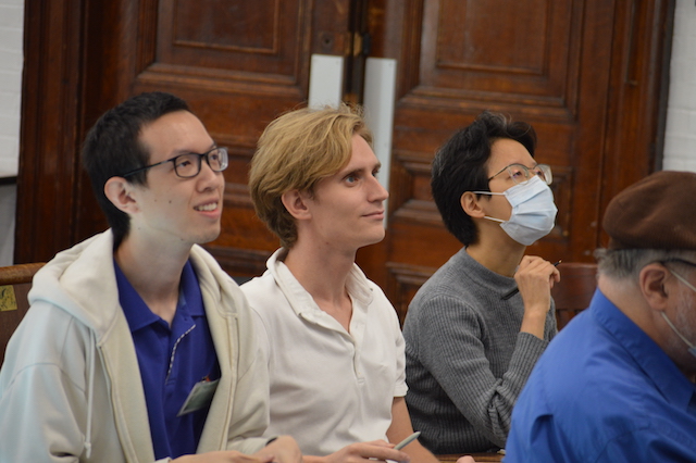 At the lecture (Che Shen, Konstantin Aleshkin, Melissa Liu)