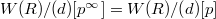 $W(R)/(d)[p^\infty]=W(R)/(d)[p]$