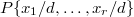 $P\{x_1/d, \ldots, x_r/d\}$