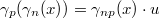 $\gamma_p(\gamma_n(x))=\gamma_{np}(x)\cdot u$