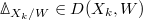 $\Delta_{X_k/W}\in D(X_k, W)$