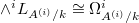 $\wedge^i L_{A^{(i)}/k}\cong\Omega^i_{A^{(i)}/k}$