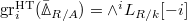 $\mathrm{gr}_i^\mathrm{HT}(\bar \Delta_{R/A})=\wedge^iL_{R/k}[-i]$