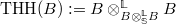 $\mathrm{THH}(B):= B \otimes_{B \otimes_\mathbb{S}^\mathbb{L}B}^\mathbb{L} B$