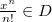 $\frac{x^n}{n!}\in D$