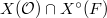 $X(\mathcal{O})\cap X^\circ (F)$