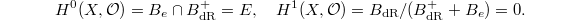 $$H^0(X, \mathcal{O})=B_e\cap B_\mathrm{dR}^+=E,\quad H^1(X,\mathcal{O})=B_\mathrm{dR}/(B_\mathrm{dR}^++B_e)=0.$$