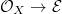 $\mathcal{O}_X\rightarrow \mathcal{E}$