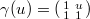 $\gamma(u)=\left(\begin{smallmatrix}1 & u \\ 1 &1\end{smallmatrix}\right)$