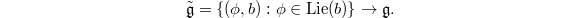 $$\tilde{\mathfrak{g}}=\{(\phi, b): \phi\in\Lie(b)\}\rightarrow \mathfrak{g}.$$