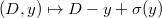 $(D,y)\mapsto D-y+\sigma(y)$