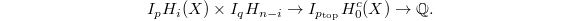 $$I_pH_i(X)\times {}I_qH_{n-i}\rightarrow I_{p_\mathrm{top}}H_0^c(X)\rightarrow \mathbb{Q}.$$