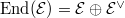 $\End(\mathcal{E})=\mathcal{E} \oplus \mathcal{E}^\vee$